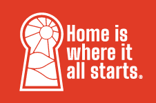 "Home is where it all starts" banner 