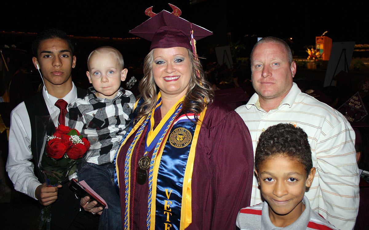 School of Social Work graduate Heather Brown and her family.