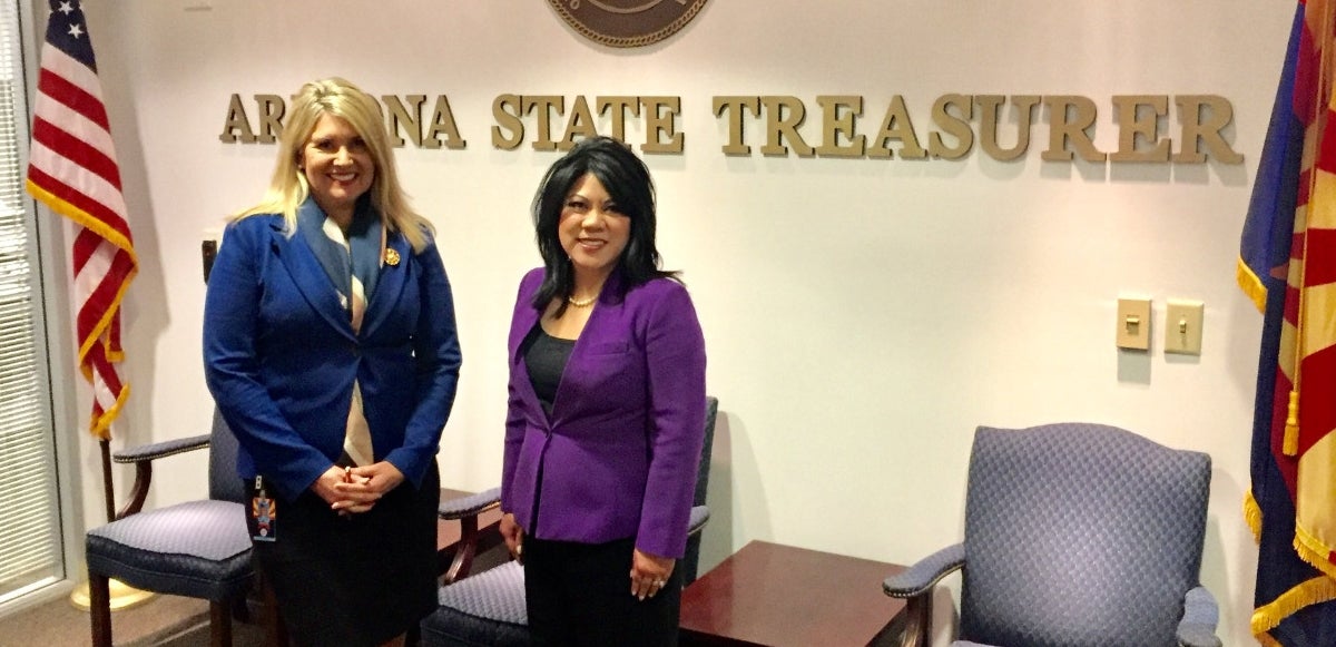 Eileen Klein and State Treasurer-elect Kimberly Yee