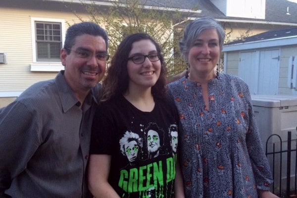 Manuel Vicens with his daughter Lia and wife Ellen