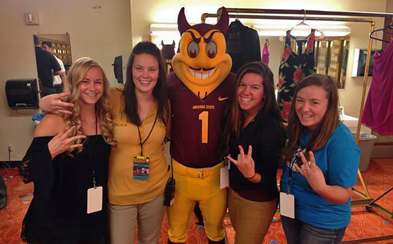 Andrea Lichterman and classmates behind the scenes at the 2014 ASU Homecoming Dance